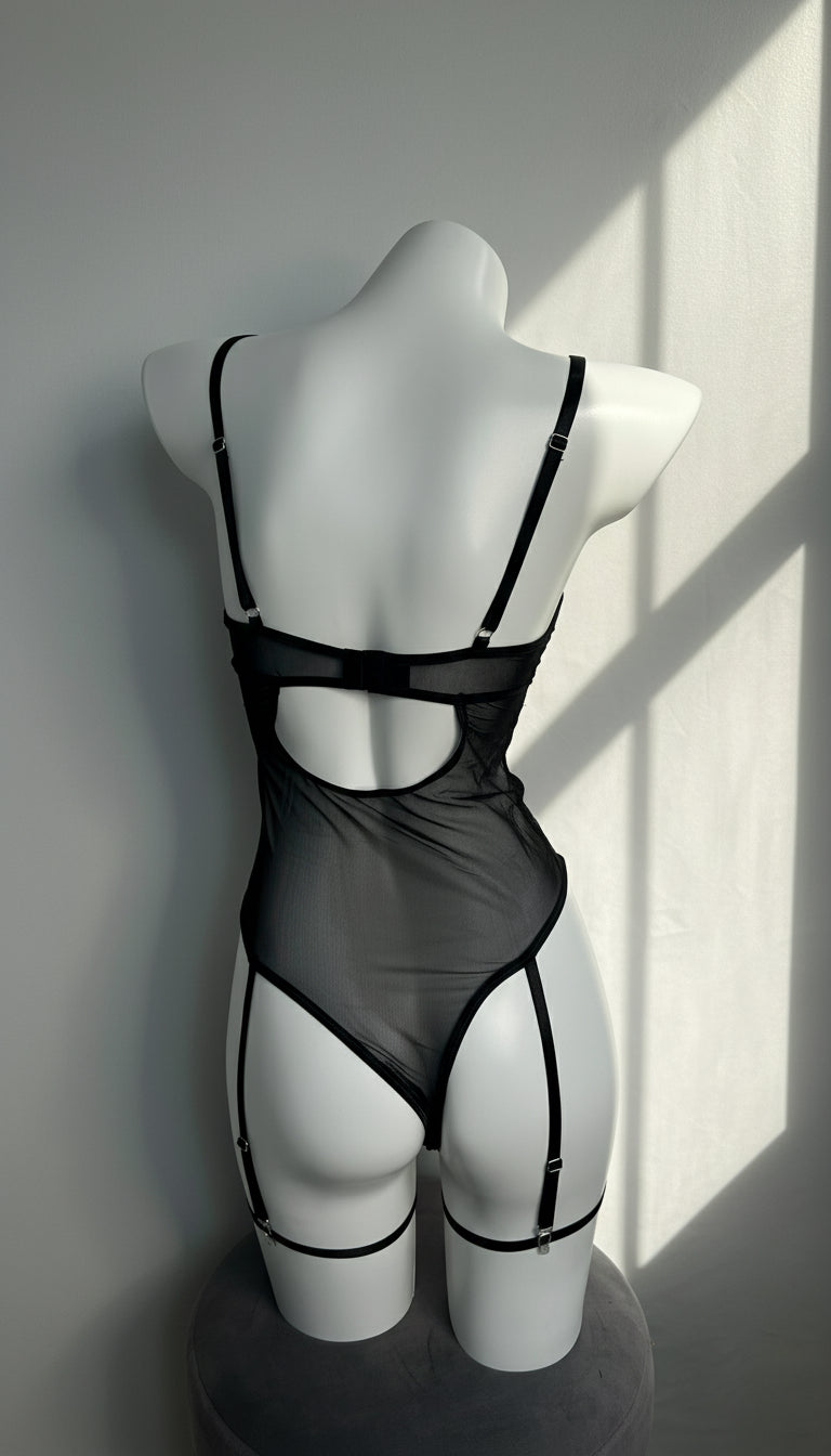 Body de encaje con diseño floral y detalles sofisticados 926518