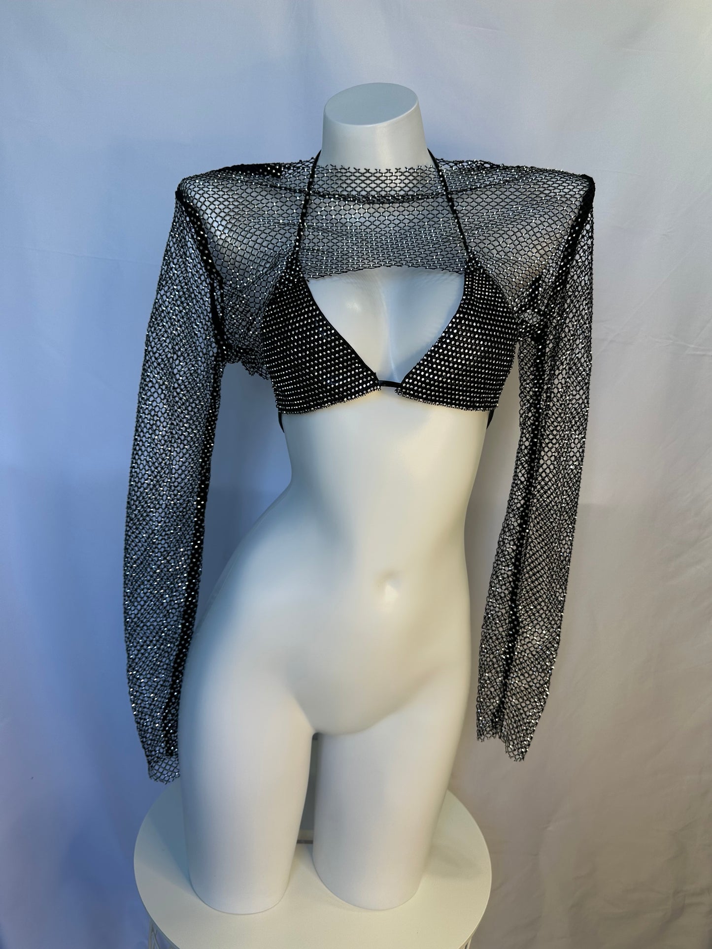 Top con brillo con cubierta transparente