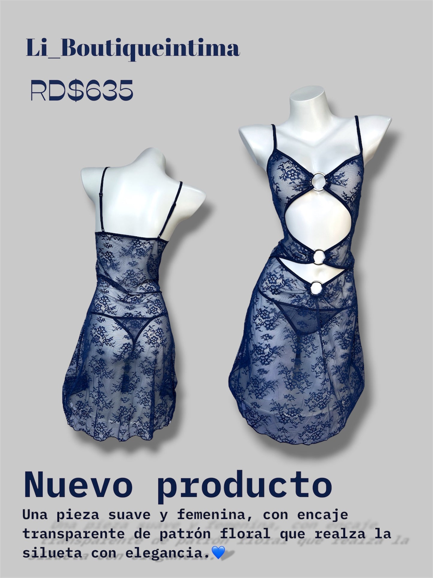 Lencería de encaje transparente con diseño floral elegante